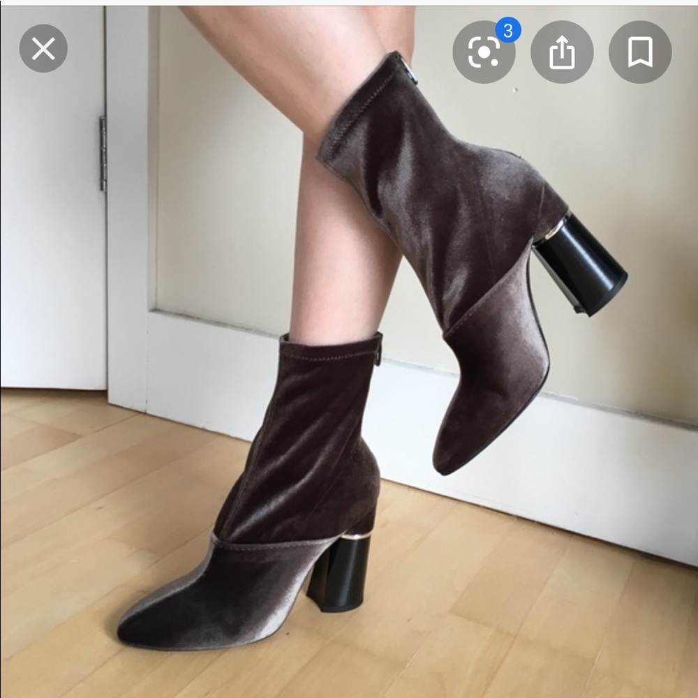 Phillip Lim Olive Velvet Ankle boots